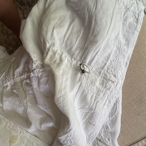 NWT. J. Jill White Eyelet Embroidered Cinch Waist Jacket Linen Blend L - Picture 7 of 11